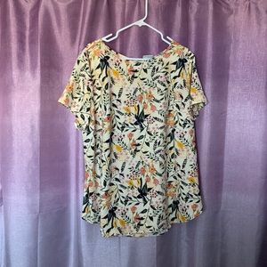 Ava & Viv floral blouse size 1X NWT